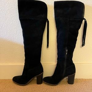 Size 9, Black Franco Sarto Thigh High Boots